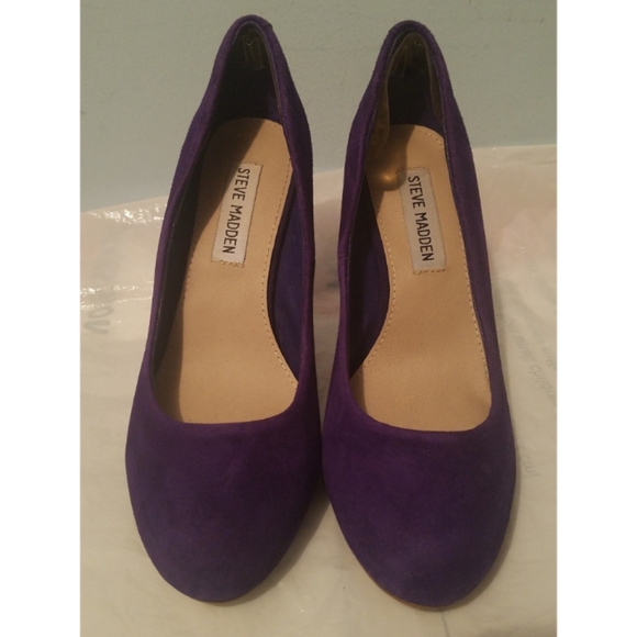 Steve Madden Plum Suede Pumps Size 6.5 - Picture 4 of 8